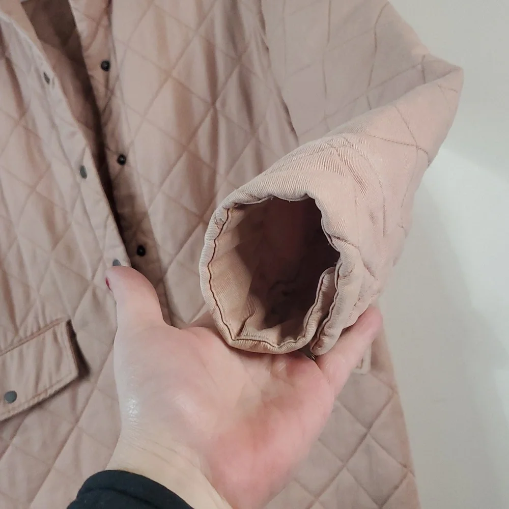 Joie Quilted Barn Jacket Size Small Preppy Utility Blush Pink - Picture 6 of 14